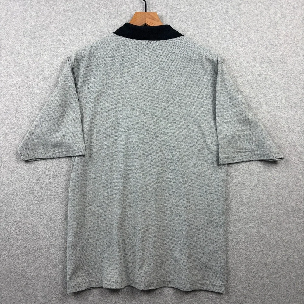 Vintage 90s Nike Polo Shirt Mens Medium Gray 1/4 Zip Perforated Oversized USA